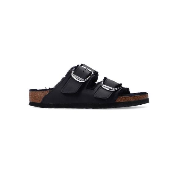 Free People x Birkenstock Arizona Big Buckle Shearling Leather Sandals Narrow - Picture 1 of 16